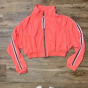 Coral Cropped Windbreaker
